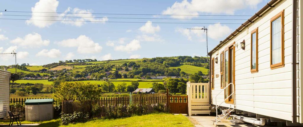 Static caravan and lodge countryside setting